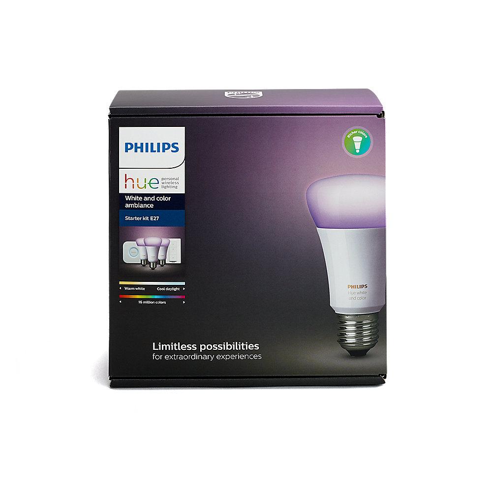 Philips Hue White and Color Ambiance E27 Starter Set   Elgato Eve Door & Window