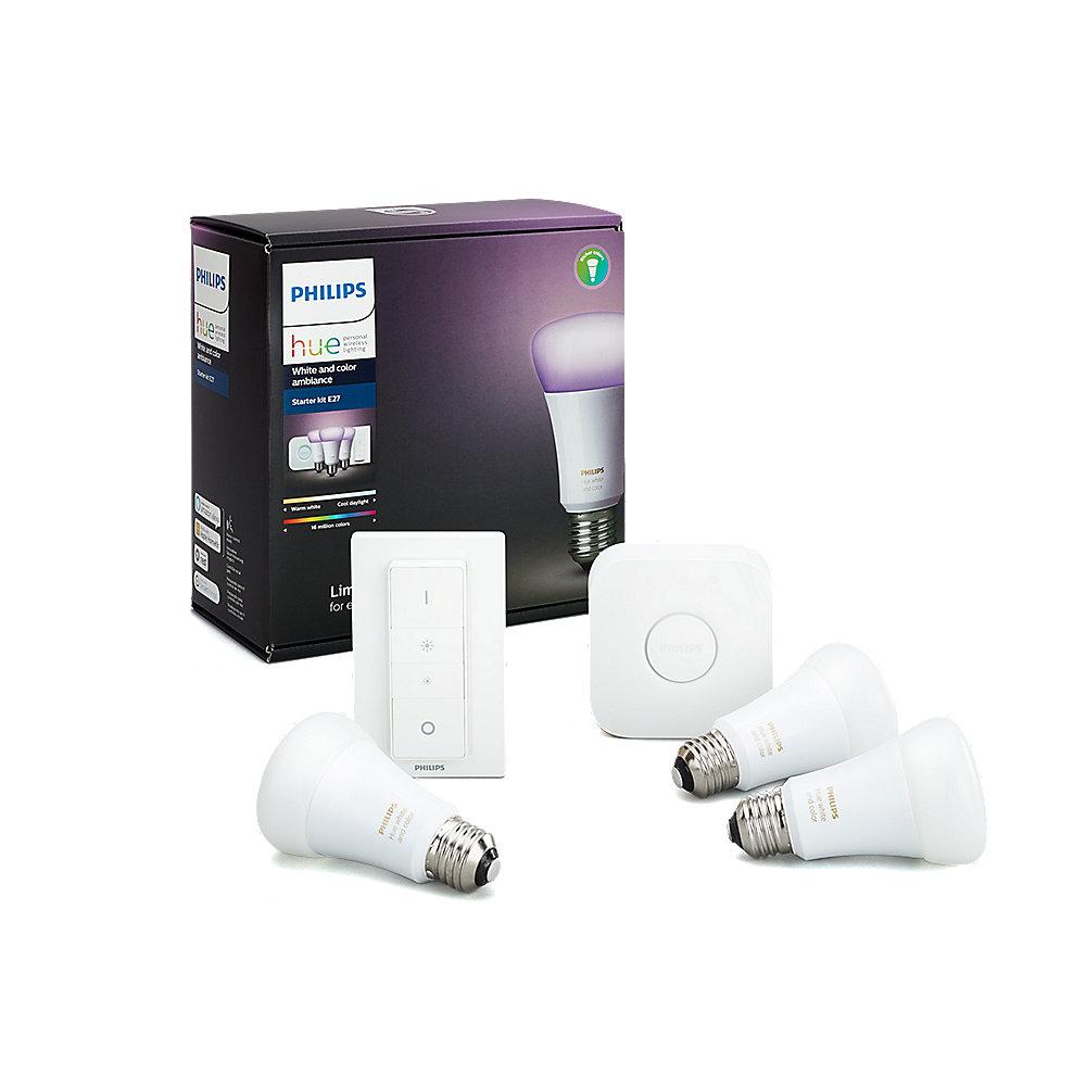 Philips Hue White and Color Ambiance RGBW LED E27 3er Starter Set 10W (2017)