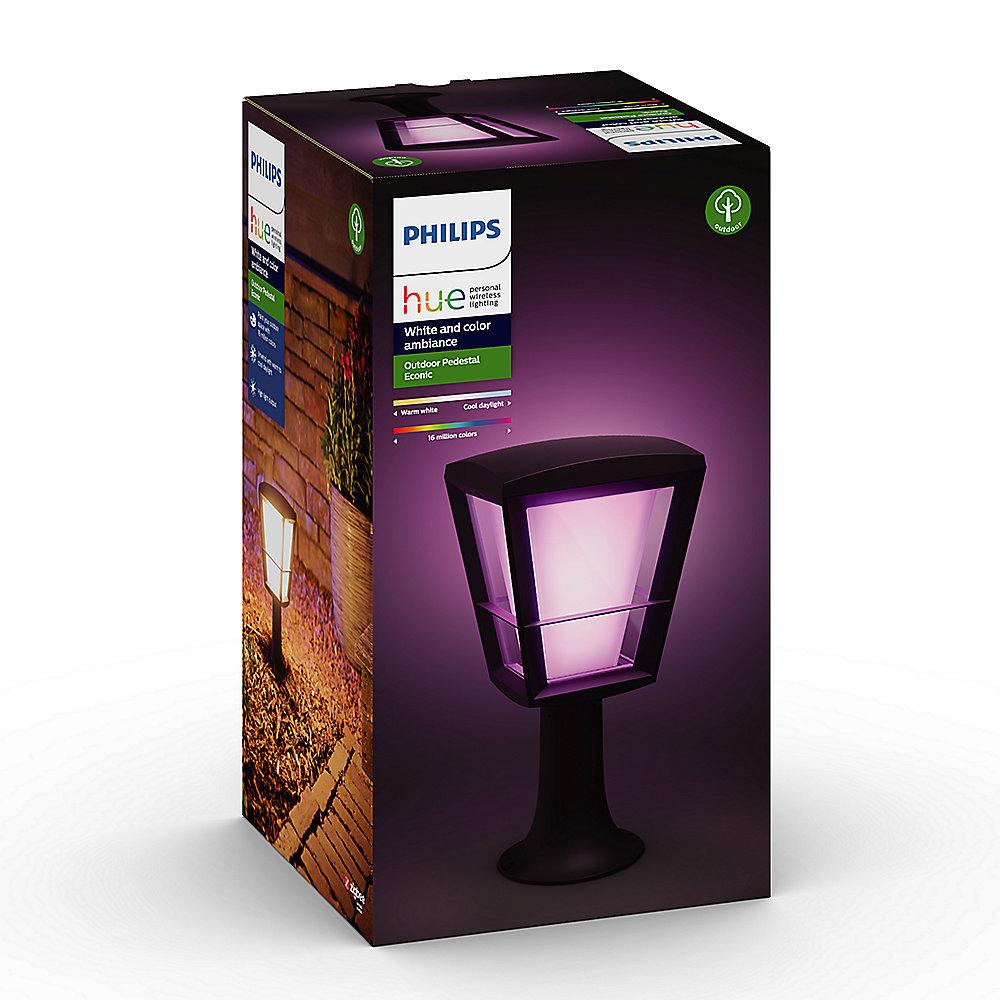 Philips Hue White & Color Amb. Econic LED Sockelleuchte, Schwarz, 1150lm