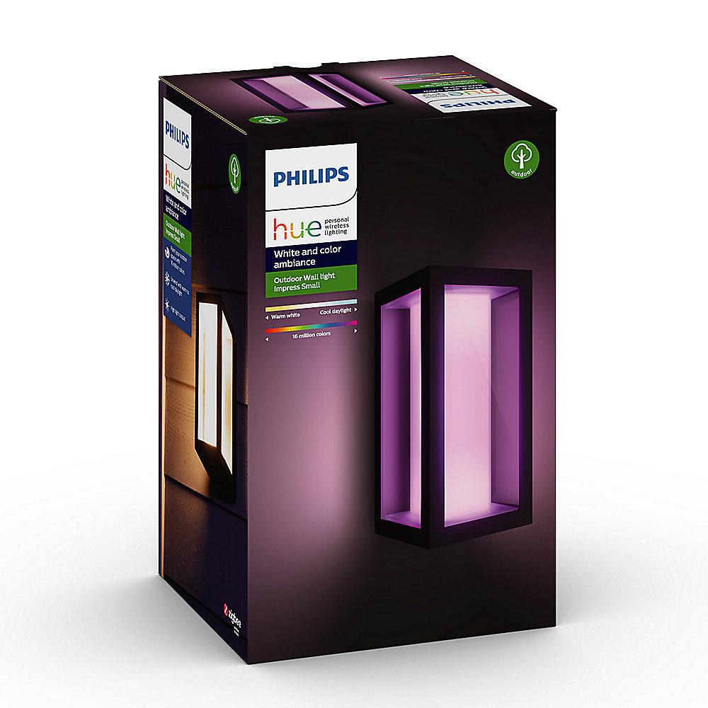 Philips Hue White & Color Amb. Impress LED Wandleuchte schmal, Schwarz, 1200lm