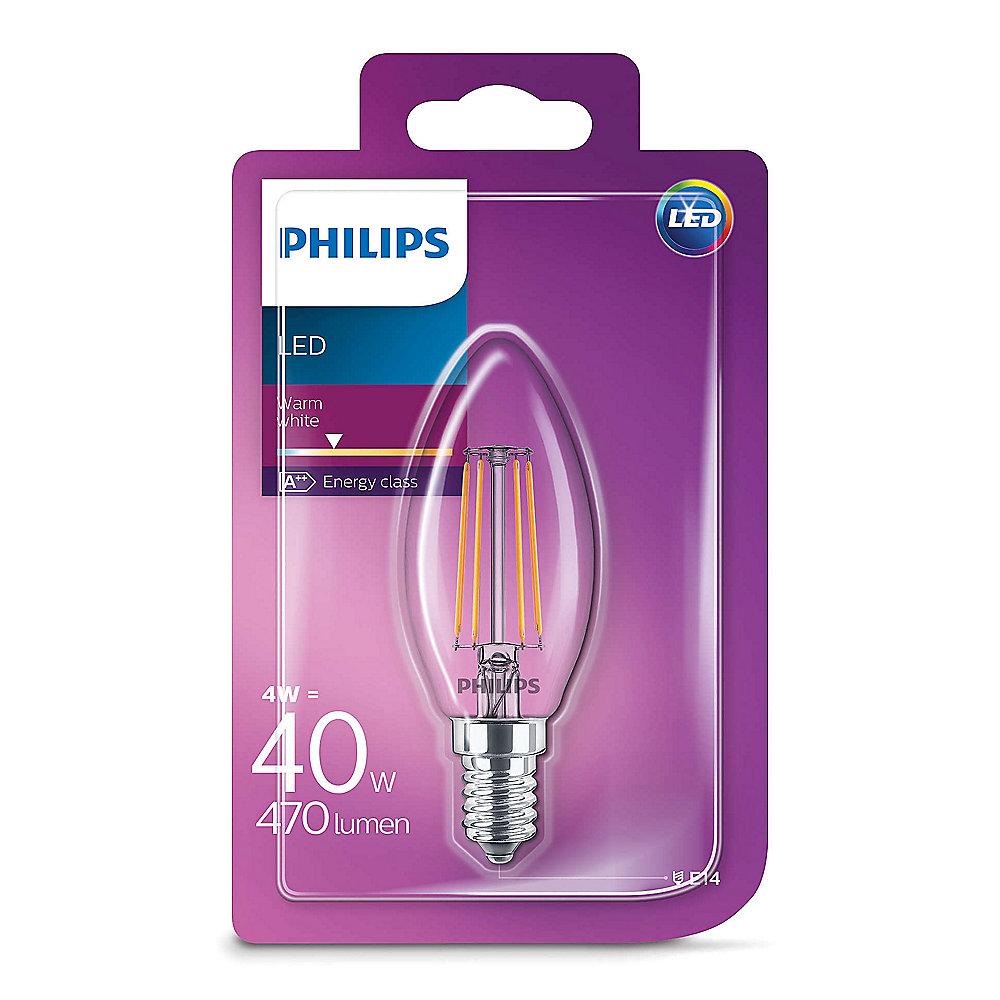 Philips LEDClassic Kerze B35 4W (40W) E14 klar warmweiß, Philips, LEDClassic, Kerze, B35, 4W, 40W, E14, klar, warmweiß