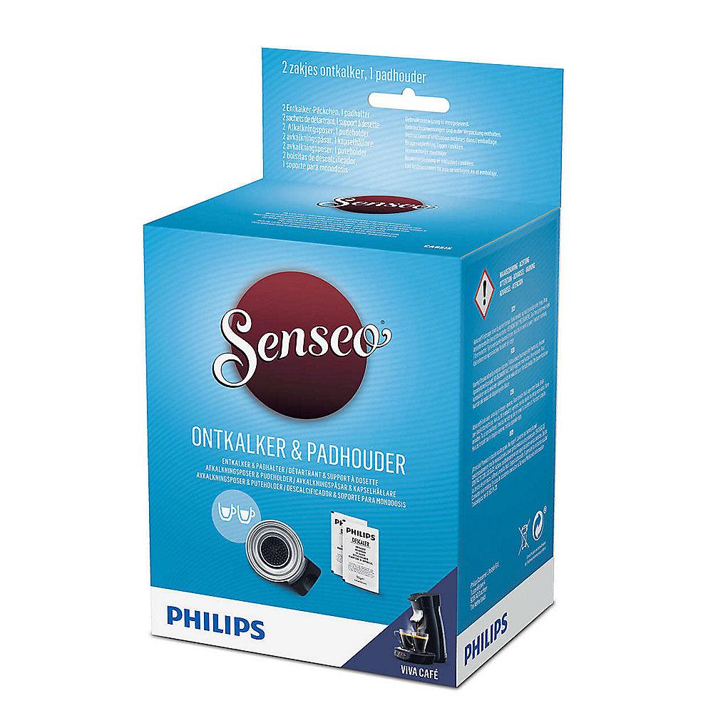 Philips Senseo CA6515/02 Pflegeset Viva Café 2-Tassen Padhalter   Entkalker