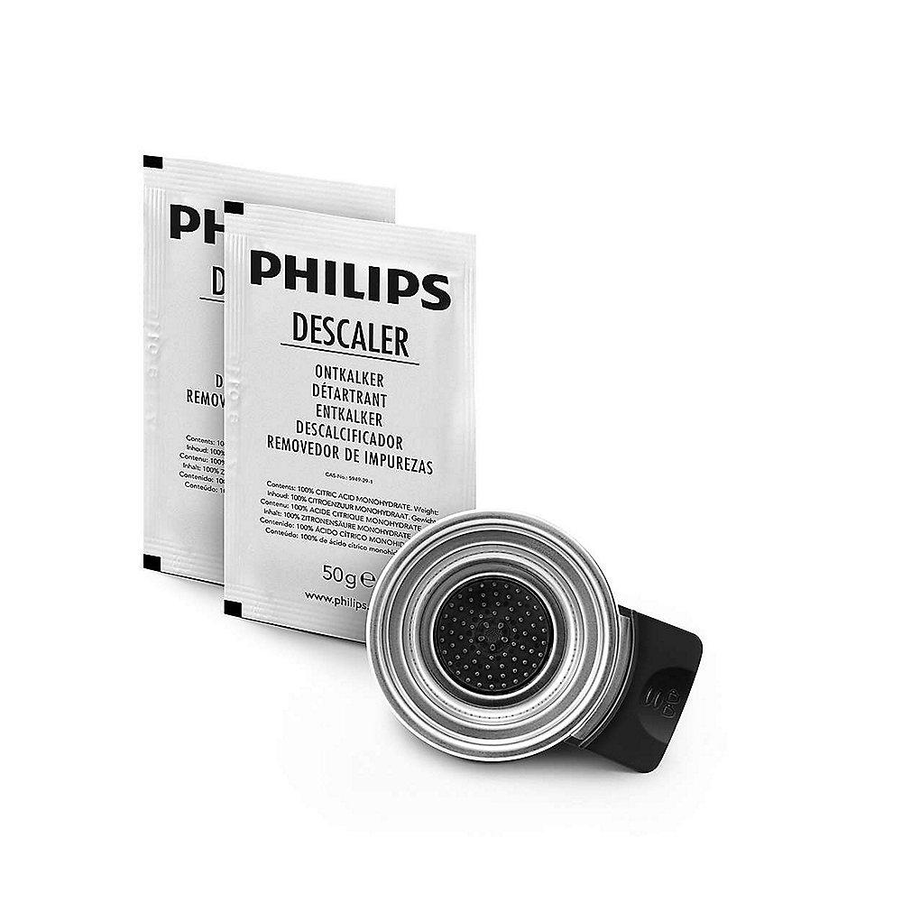 Philips Senseo CA6515/02 Pflegeset Viva Café 2-Tassen Padhalter   Entkalker