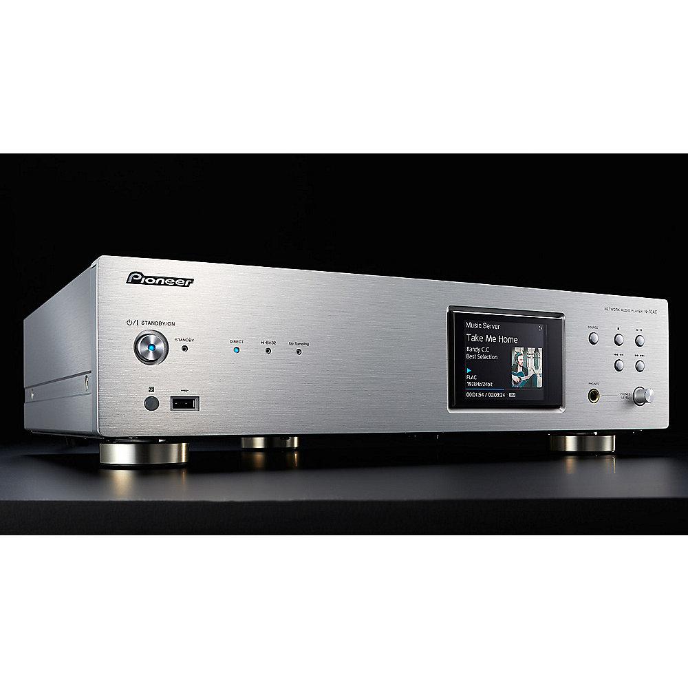 Pioneer N-70AE Pure Audio Netzwerk-Player HiRes SPDIF Multiroom silber, Pioneer, N-70AE, Pure, Audio, Netzwerk-Player, HiRes, SPDIF, Multiroom, silber