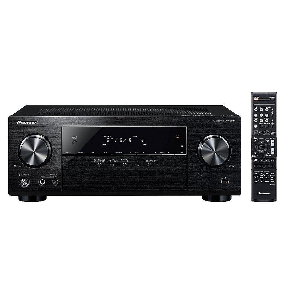 Pioneer VSX-531D-B 5.1 Receiver DAB 4K Upscaler Bluetooth USB schwarz, Pioneer, VSX-531D-B, 5.1, Receiver, DAB, 4K, Upscaler, Bluetooth, USB, schwarz