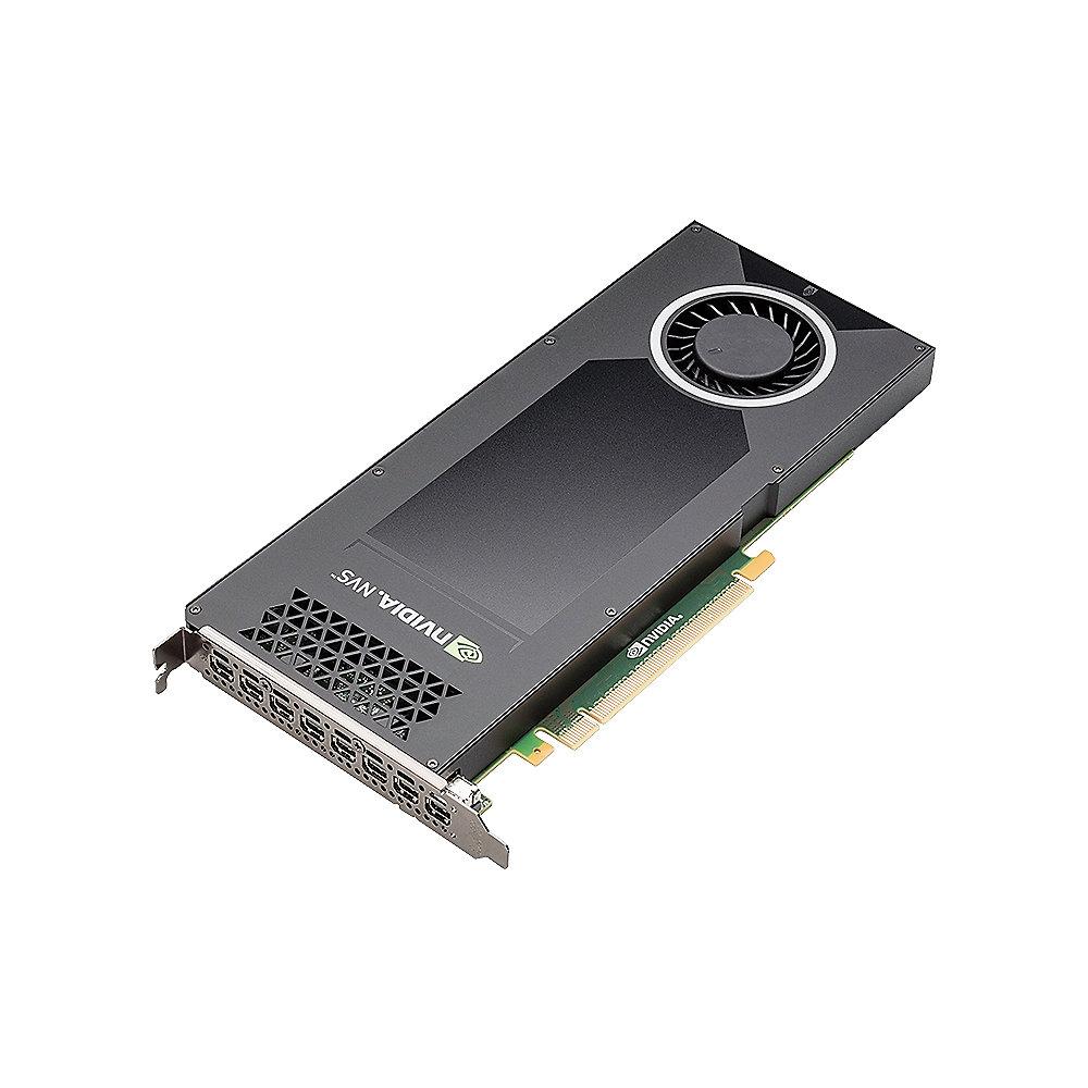 PNY Quadro NVS 810 NVIDIA 2x2GB DDR3 PCIe 8x Mini-DP zu DVI, PNY, Quadro, NVS, 810, NVIDIA, 2x2GB, DDR3, PCIe, 8x, Mini-DP, DVI