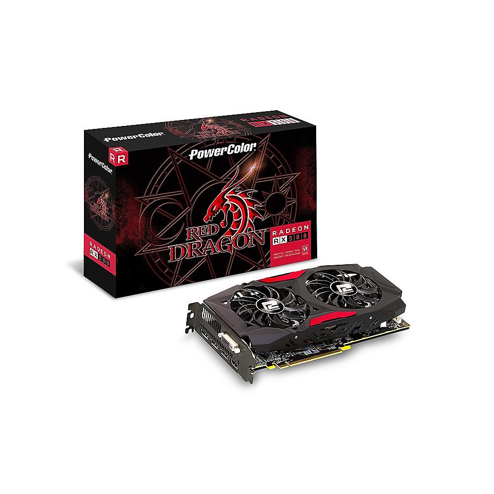 PowerColor AMD Radeon RX 580 Red Dragon V2 8GB GDDR5 DVI/HDMI/3x DP Grafikkarte, PowerColor, AMD, Radeon, RX, 580, Red, Dragon, V2, 8GB, GDDR5, DVI/HDMI/3x, DP, Grafikkarte