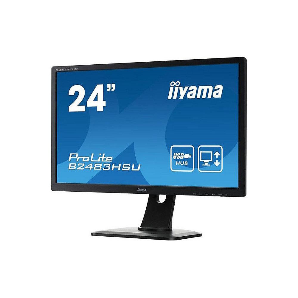 Projekt:iiyama ProLite B2483HSU-B1DP 61cm (24") FHD VGA/DVI/DP 2ms 12Mio:1 Pivot