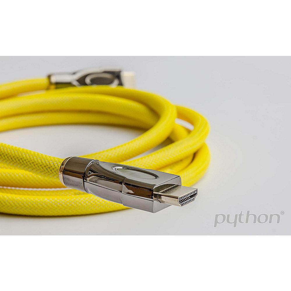 PYTHON HDMI 2.0 Kabel 0,5m Ethernet 4K*2K UHD vergoldet OFC gelb