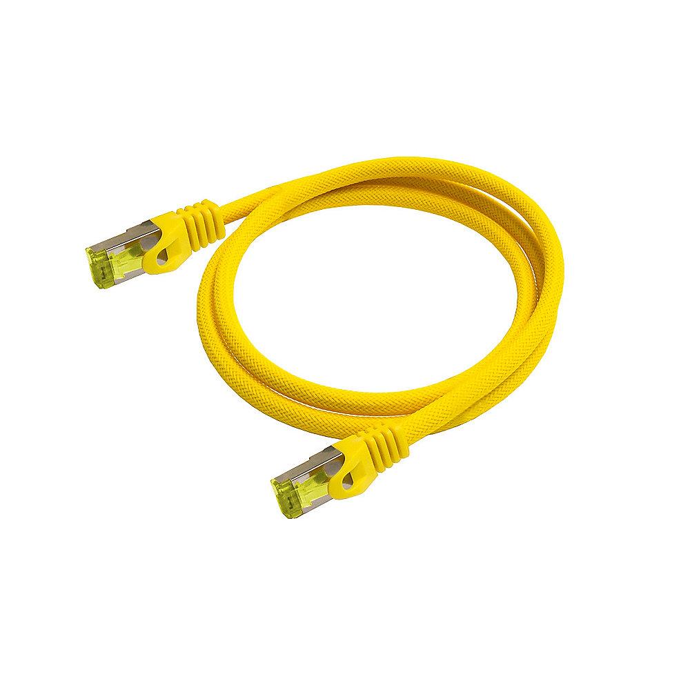 Python Patchkabel mit Cat.7 Rohkabel S/FTP PiMF halogenfrei 7,5m gelb