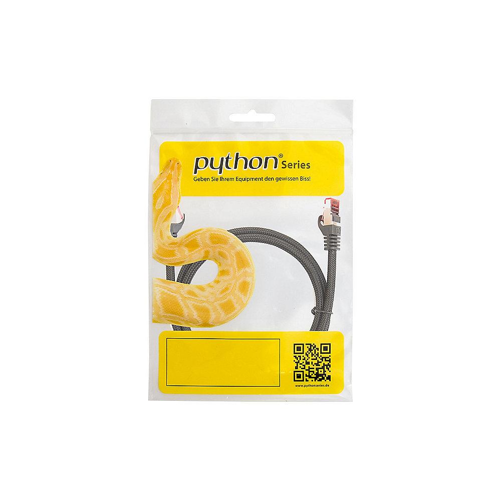 Python RNS Patchkabel Cat.6 S/FTP PiMF PVC 250MHz OFC 10,0m schwarz, Python, RNS, Patchkabel, Cat.6, S/FTP, PiMF, PVC, 250MHz, OFC, 10,0m, schwarz