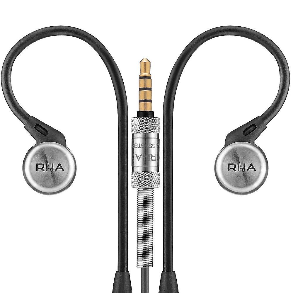 RHA MA750i In-Ear-Kopfhörer mit Fernbedienung Mikrofon Hi-Res - Schwarz/Silber, RHA, MA750i, In-Ear-Kopfhörer, Fernbedienung, Mikrofon, Hi-Res, Schwarz/Silber