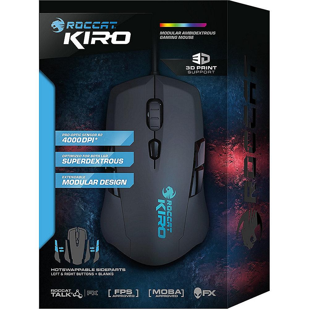 ROCCAT Kiro Modular beidhändige Gaming Maus schwarz ROC-11-320