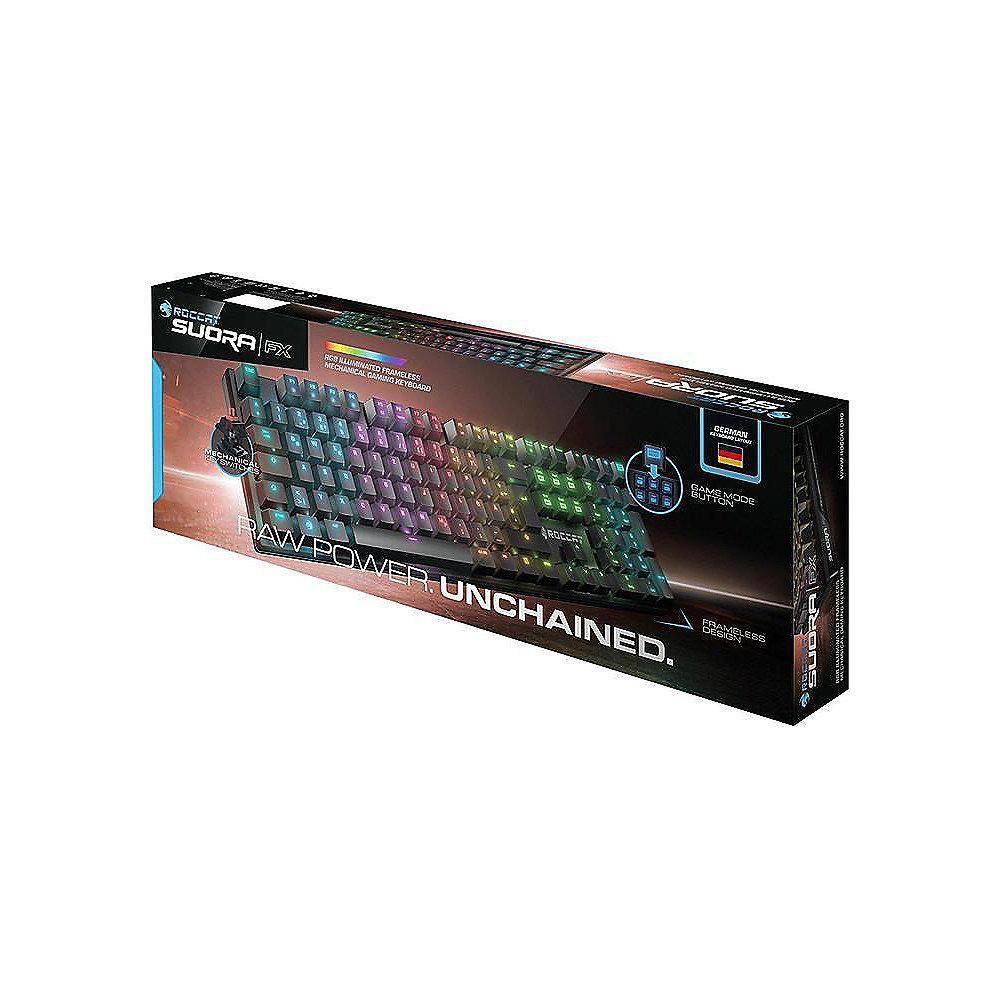ROCCAT Suora FX Gaming Tastatur DE RGB rahmenlos mechanisch schwarz ROC-12-250