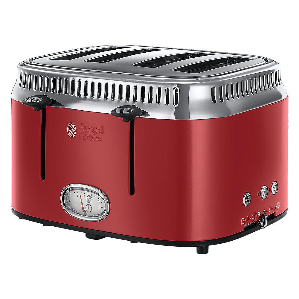 Russell Hobbs 21690-56 Retro Ribbon Red 4-Schlitz-Toaster, Russell, Hobbs, 21690-56, Retro, Ribbon, Red, 4-Schlitz-Toaster