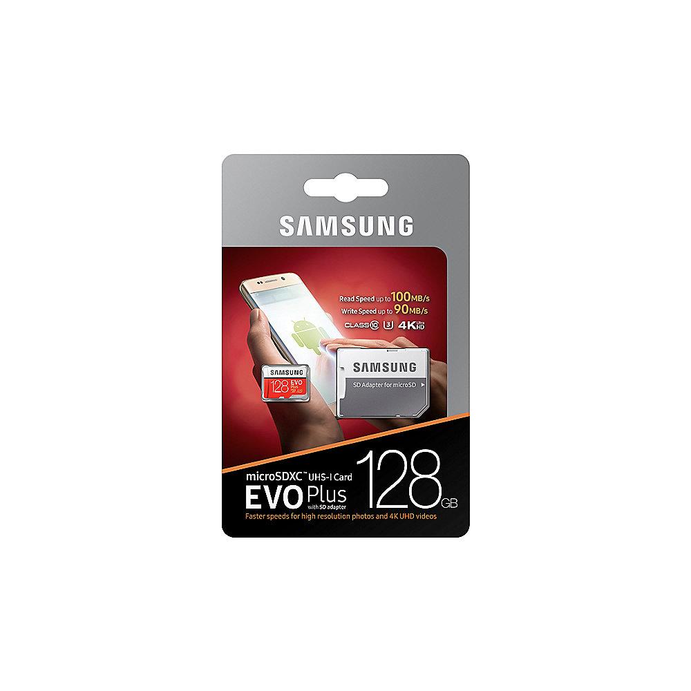 Samsung Evo Plus 128 GB microSDXC Speicherkarte (100 MB/s, Class 10, UHS-I, U3)