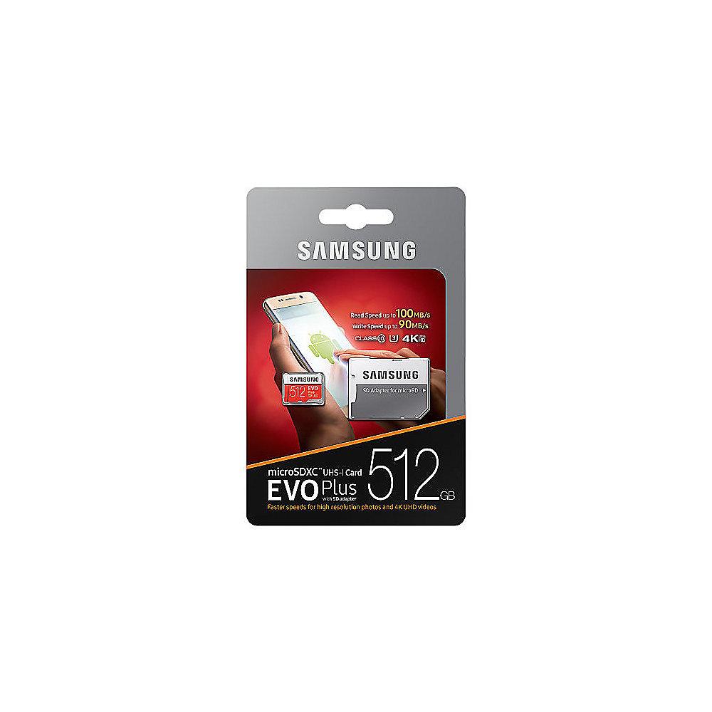 Samsung Evo Plus 512 GB microSDXC Speicherkarte (100 MB/s, Class 10, UHS-I, U3), Samsung, Evo, Plus, 512, GB, microSDXC, Speicherkarte, 100, MB/s, Class, 10, UHS-I, U3,