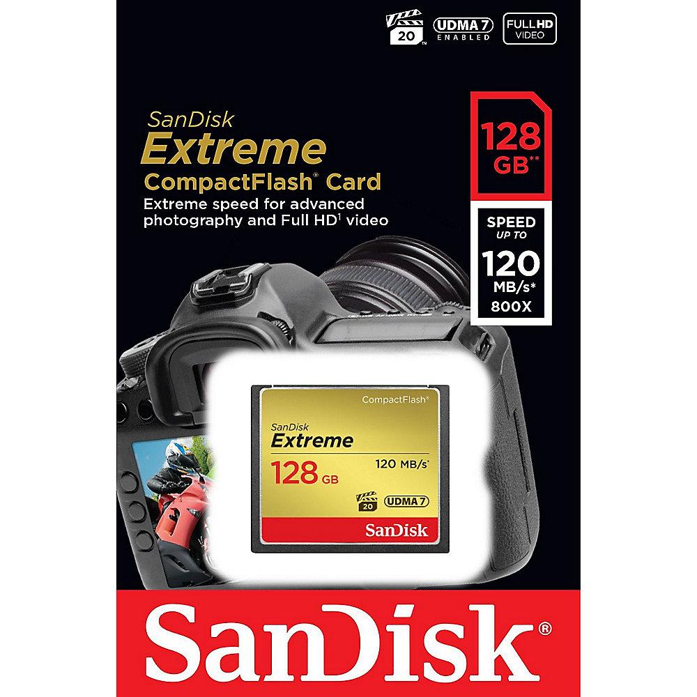 SanDisk Extreme 128 GB CompactFlash Speicherkarte (120 MB/s)