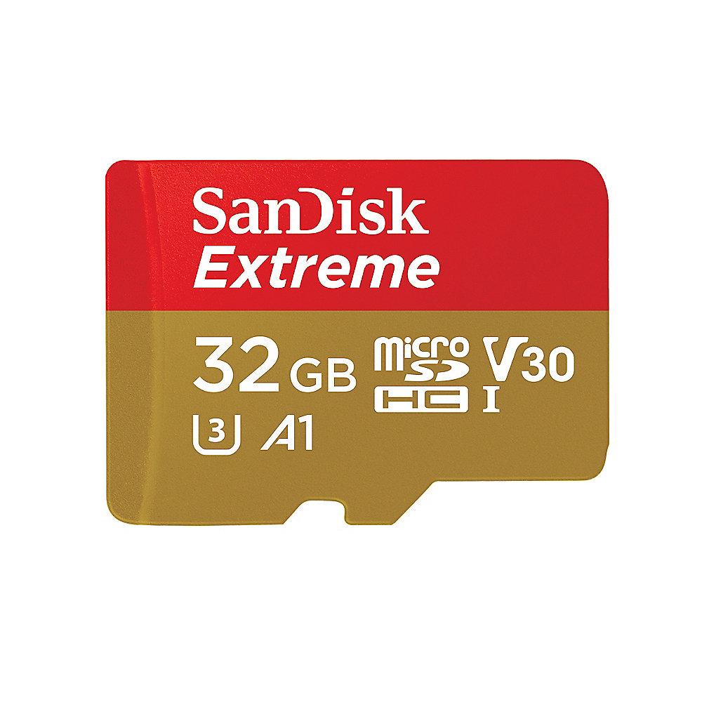 SanDisk Extreme 32GB microSDHC Speicherkarte Kit 60 MB/s, Class 10, U3, V30, A1, SanDisk, Extreme, 32GB, microSDHC, Speicherkarte, Kit, 60, MB/s, Class, 10, U3, V30, A1