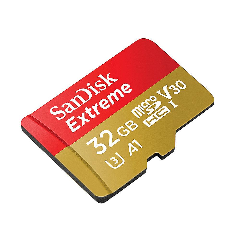 SanDisk Extreme 32GB microSDHC Speicherkarte Kit 60 MB/s, Class 10, U3, V30, A1, SanDisk, Extreme, 32GB, microSDHC, Speicherkarte, Kit, 60, MB/s, Class, 10, U3, V30, A1