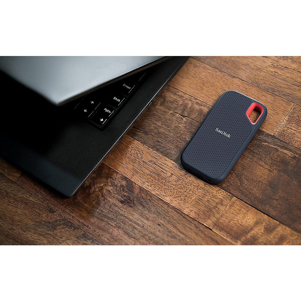 SanDisk Extreme Portable SSD 1TB - USB-C 3.1 Gen2 IP55 wasserresistent, SanDisk, Extreme, Portable, SSD, 1TB, USB-C, 3.1, Gen2, IP55, wasserresistent