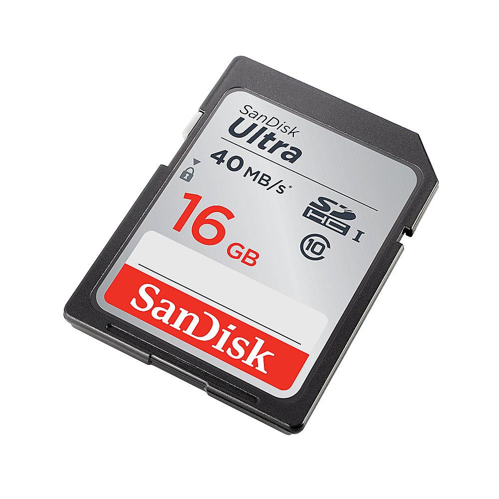 SanDisk Ultra 16 GB SDHC Speicherkarte (40 MB/s, Class 10, UHS-I), SanDisk, Ultra, 16, GB, SDHC, Speicherkarte, 40, MB/s, Class, 10, UHS-I,