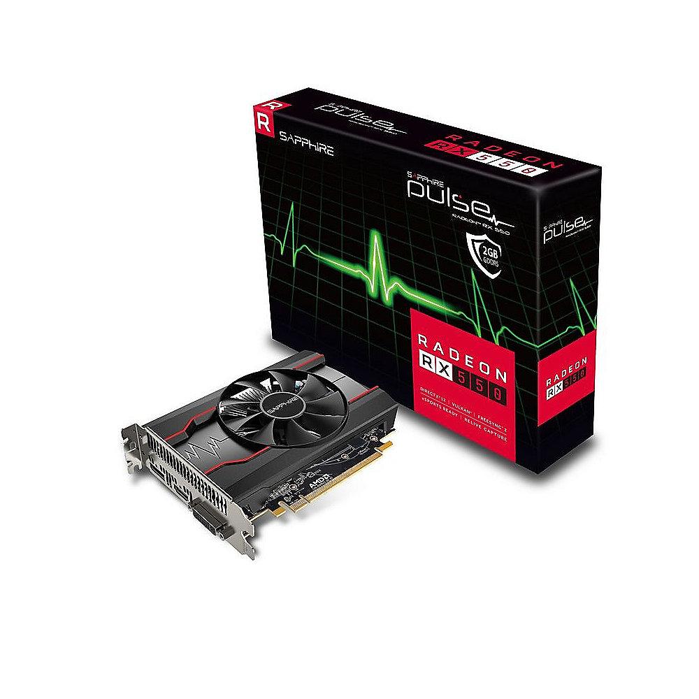 Sapphire AMD Radeon RX 550 Pulse OC 2GB Grafikkarte HDMI/DP/DVI-D, Sapphire, AMD, Radeon, RX, 550, Pulse, OC, 2GB, Grafikkarte, HDMI/DP/DVI-D