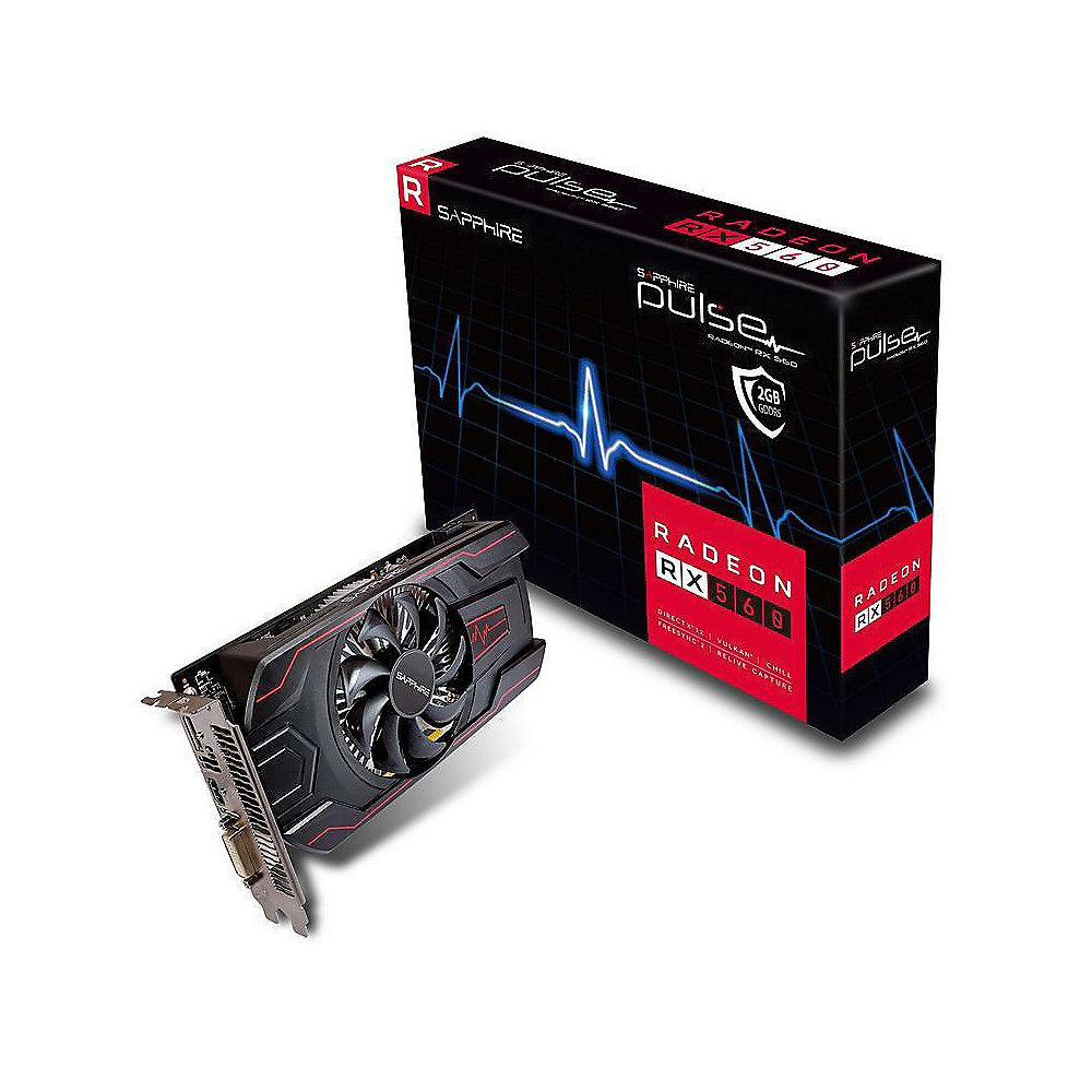 Sapphire AMD Radeon RX 560 Pulse OC UEFI 2GB Grafikkarte HDMI/DP/DVI-D