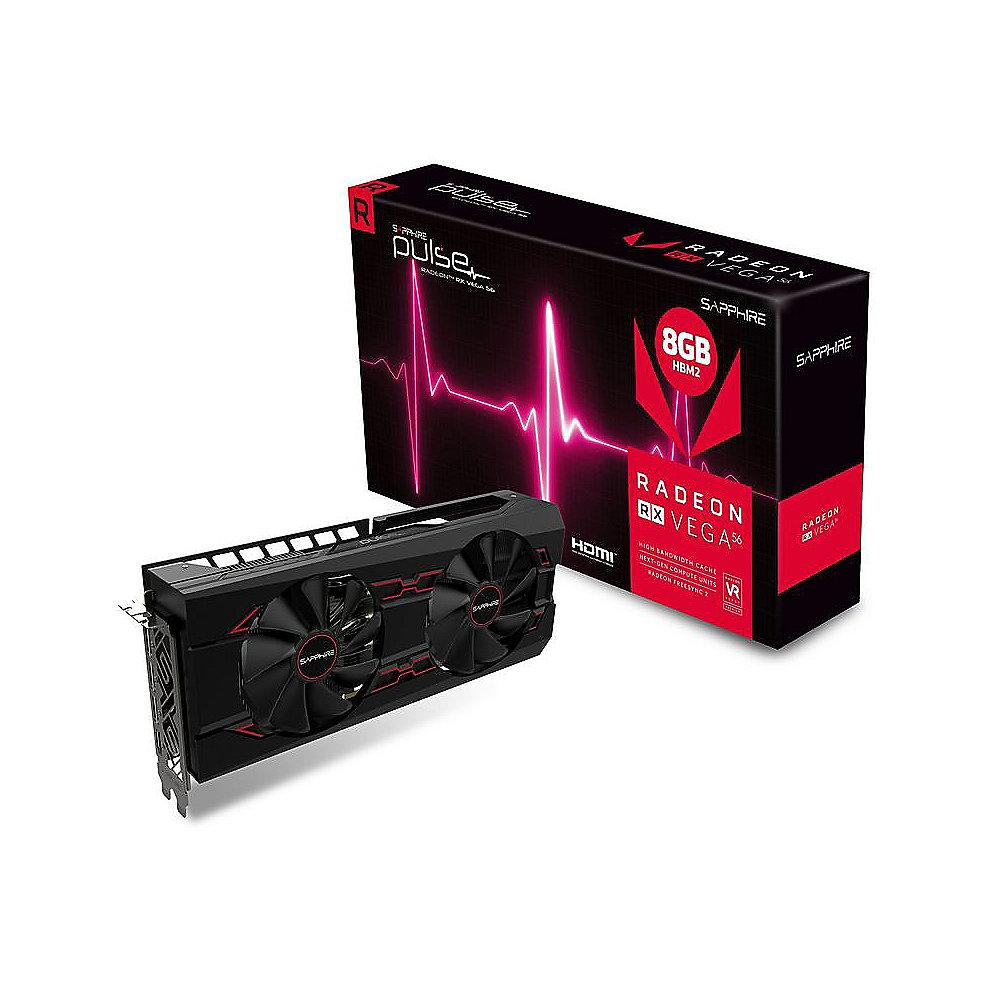 Sapphire AMD Radeon RX Vega 56 Pulse 8GB HBM2 Grafikkarte HDMI/3xDP, Sapphire, AMD, Radeon, RX, Vega, 56, Pulse, 8GB, HBM2, Grafikkarte, HDMI/3xDP