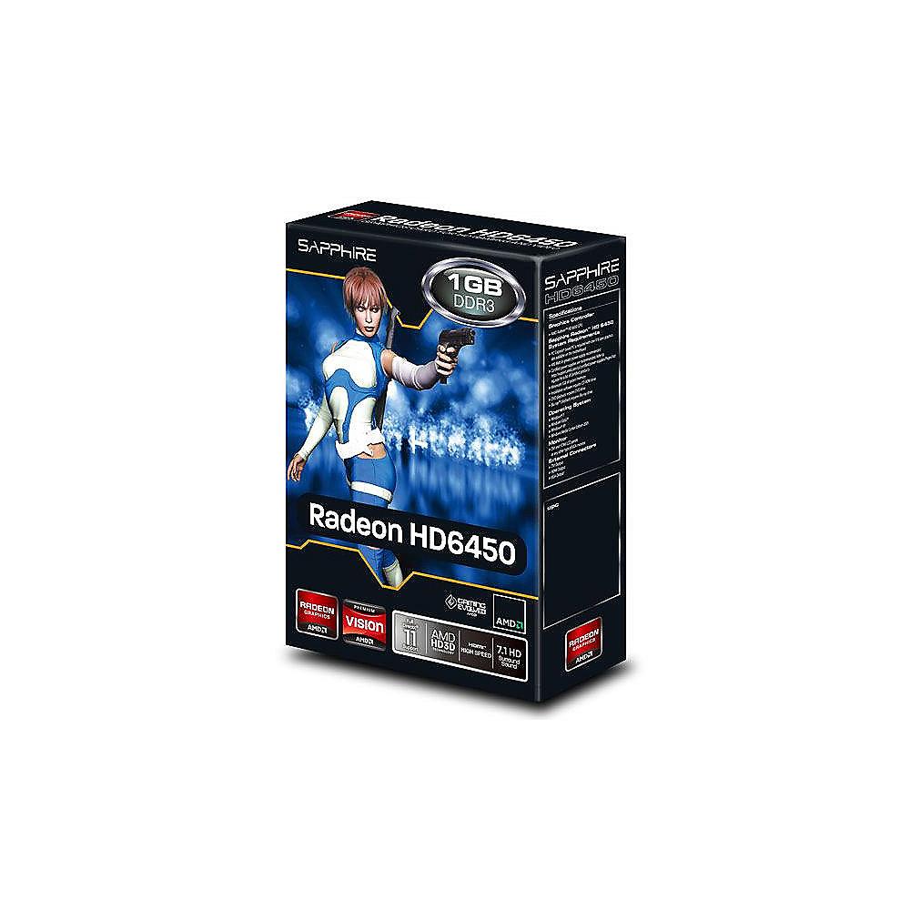 Sapphire Radeon HD 6450 1GB DDR3 PCIe DVI/HDMI/VGA Lite Retail Grafikkarte