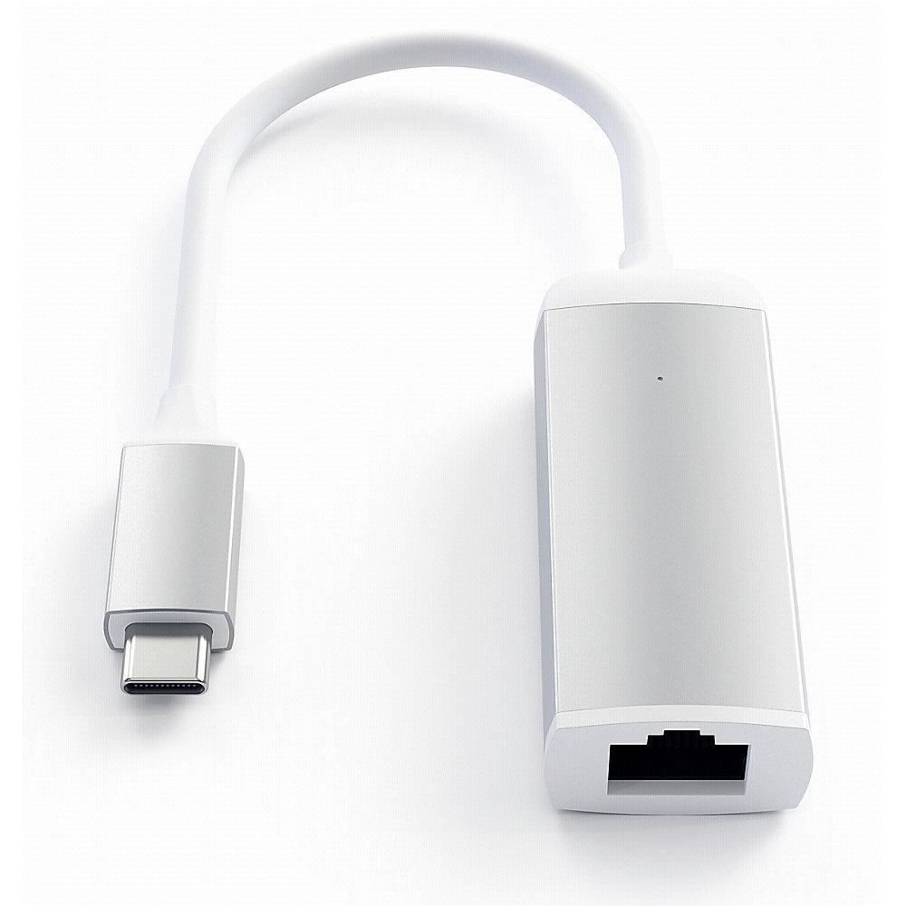 Satechi USB-C auf Ethernet Adapter Silber, Satechi, USB-C, Ethernet, Adapter, Silber