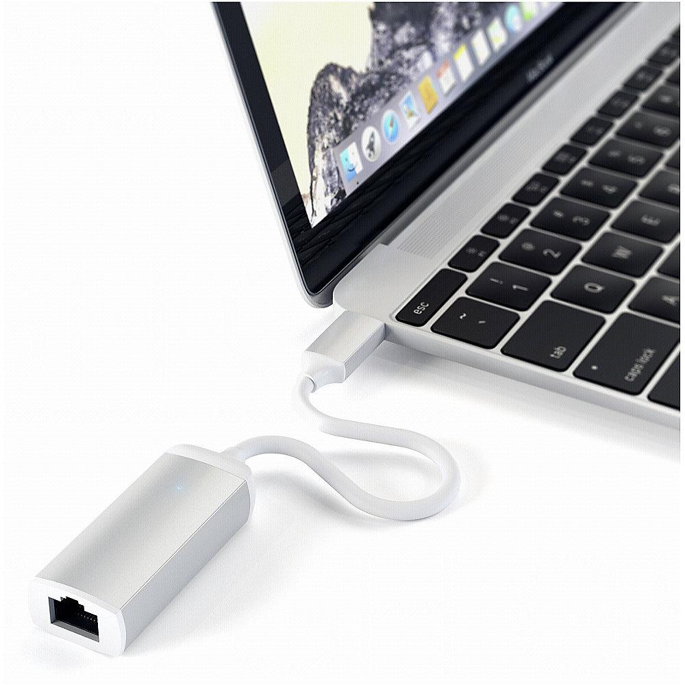 Satechi USB-C auf Ethernet Adapter Silber, Satechi, USB-C, Ethernet, Adapter, Silber