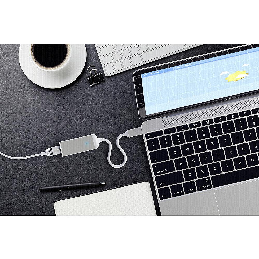 Satechi USB-C auf Ethernet Adapter Silber, Satechi, USB-C, Ethernet, Adapter, Silber