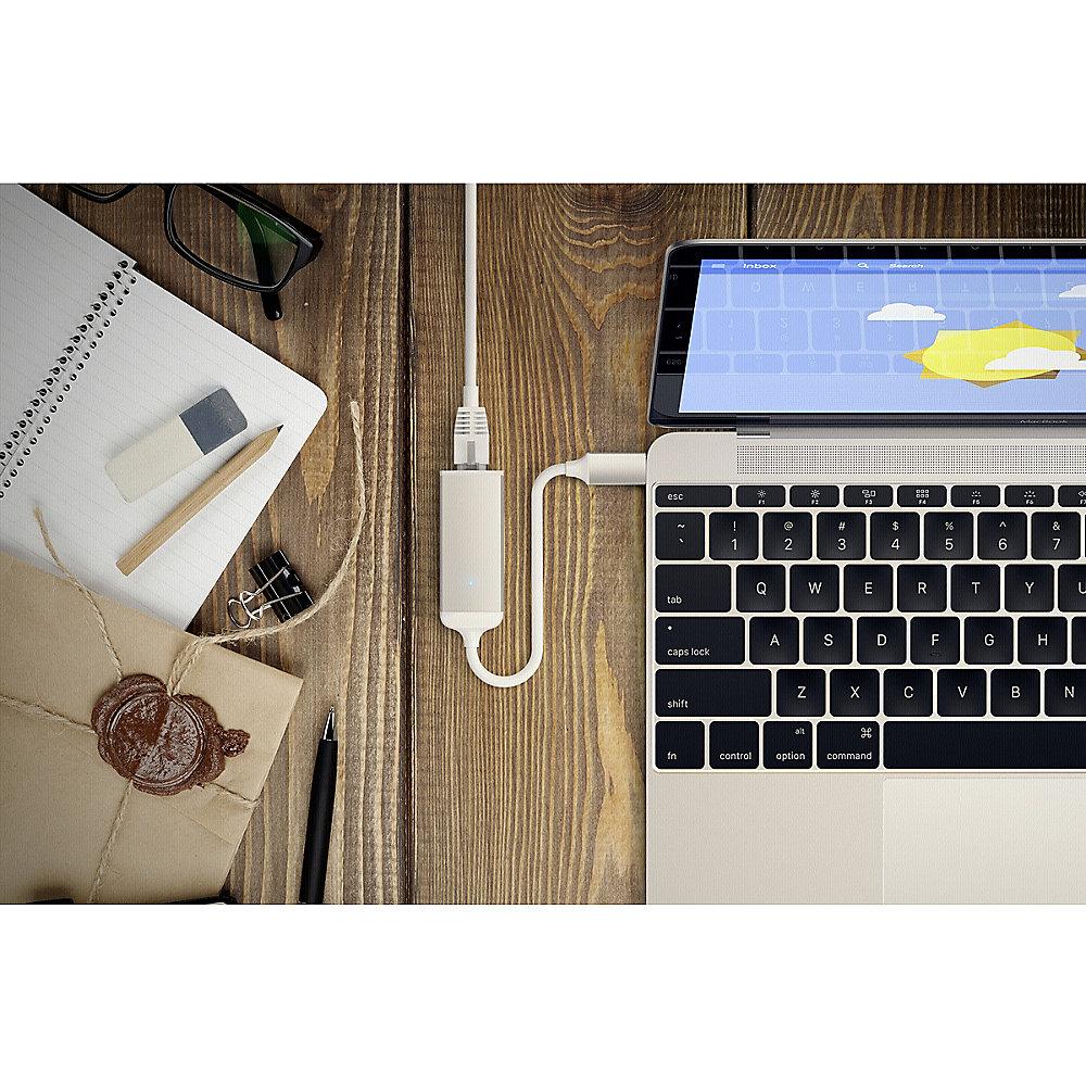 Satechi USB-C auf Ethernet Adapter Silber, Satechi, USB-C, Ethernet, Adapter, Silber