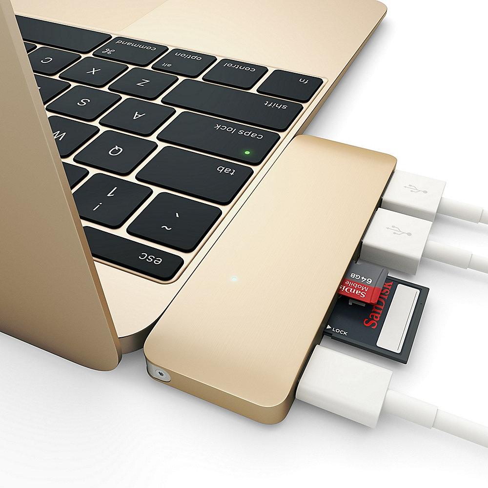 Satechi USB-C Passthrough Hub Gold für Macbook 12"