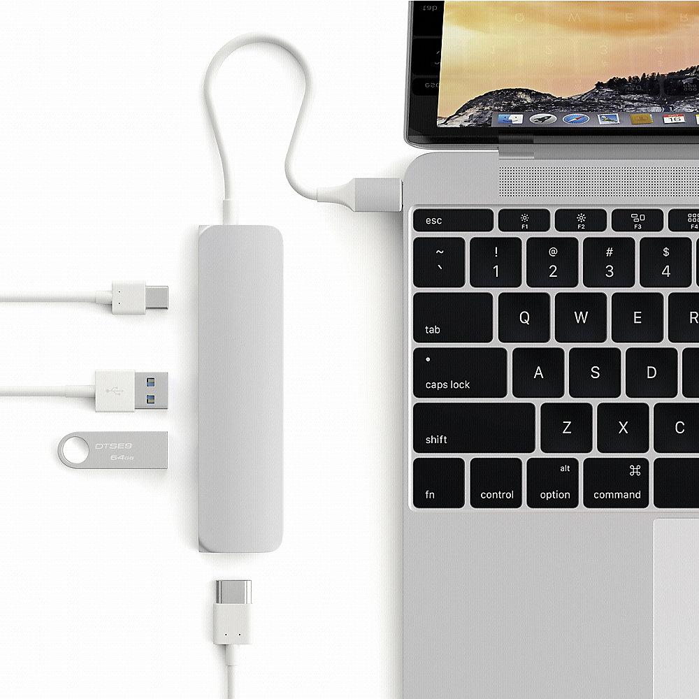 Satechi USB3.0 Typ C Stecker auf 1x HDMI 2x USB Typ A Hub Adapter silber, Satechi, USB3.0, Typ, C, Stecker, 1x, HDMI, 2x, USB, Typ, A, Hub, Adapter, silber