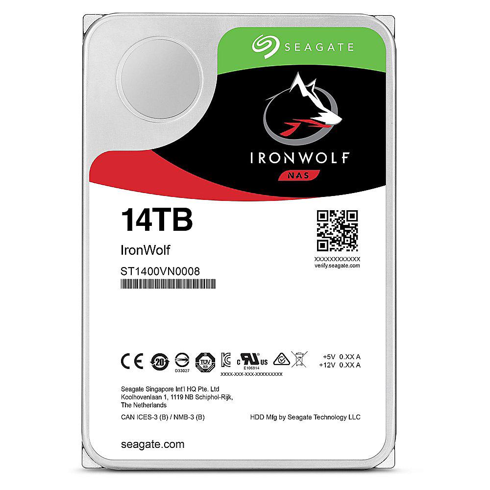 Seagate IronWolf NAS HDD ST14000VN0008 - 14TB 3.5zoll SATA600   2 Jahre Rescue, Seagate, IronWolf, NAS, HDD, ST14000VN0008, 14TB, 3.5zoll, SATA600, , 2, Jahre, Rescue