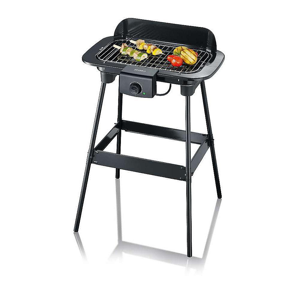 Severin PG 8542 Standgrill mit Windschutz, schwarz, Severin, PG, 8542, Standgrill, Windschutz, schwarz