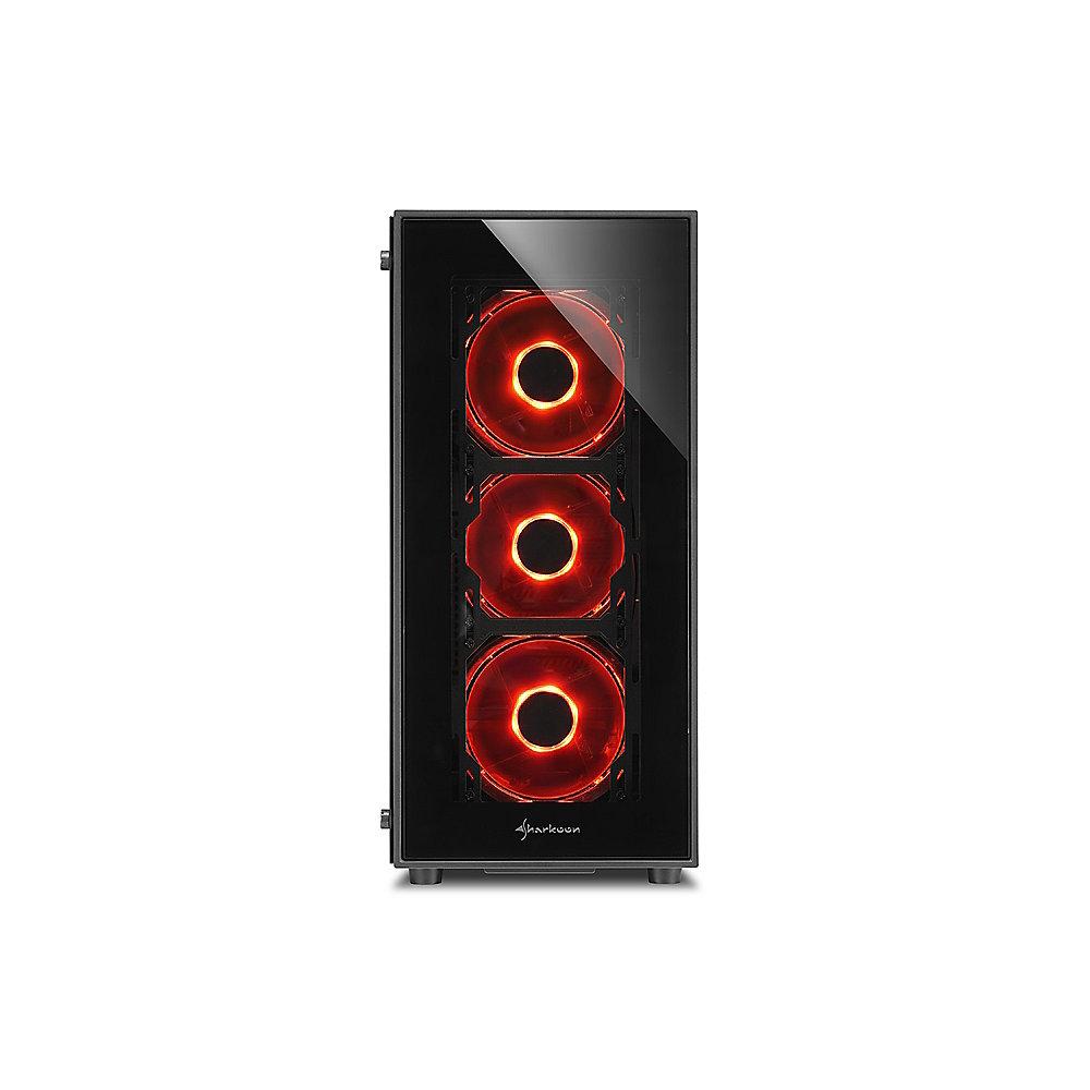 Sharkoon TG5 Midi-Tower ATX Gaming Gehäuse Rote LED, Seitenfenster