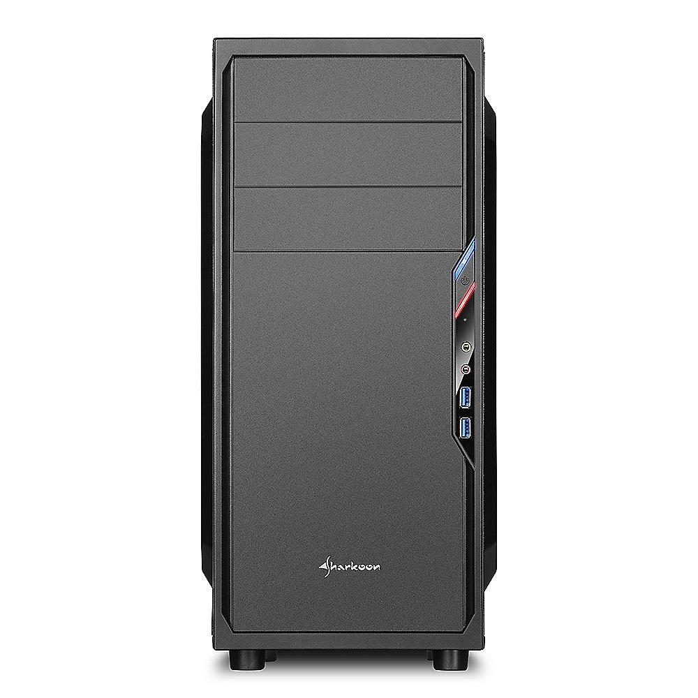 Sharkoon VS4-W Midi-Tower ATX Gehäuse USB3.0 mit Seitenfenster schwarz