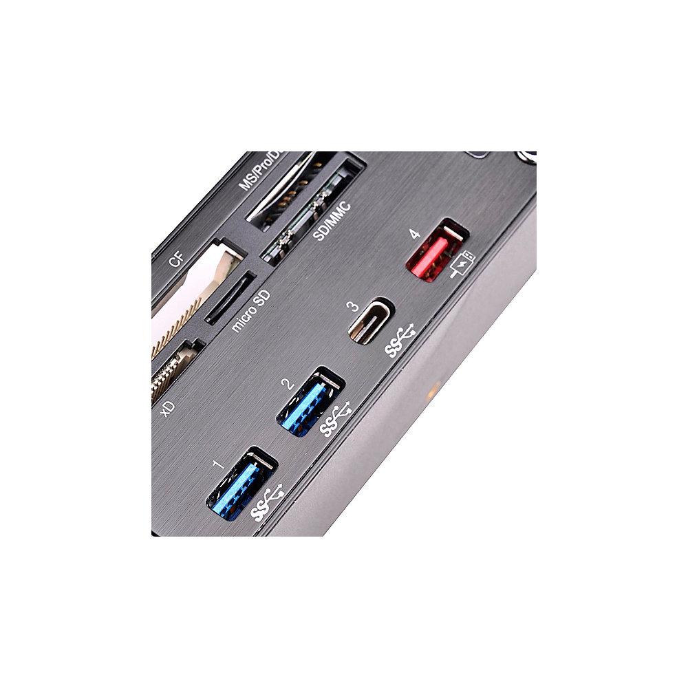 Silverstone SST-FP59B Frontpanel 5,25", Cardreader, USB 3.1 (C), Lüftersteuerung