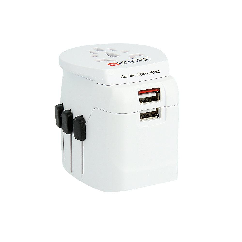 SKROSS World Adapter Pro Light USB World 3-polig (6.3A) Reiseadapter