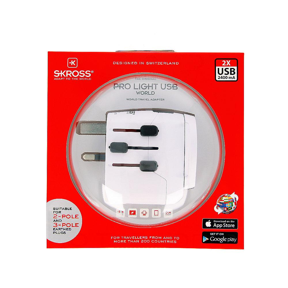 SKROSS World Adapter Pro Light USB World 3-polig (6.3A) Reiseadapter