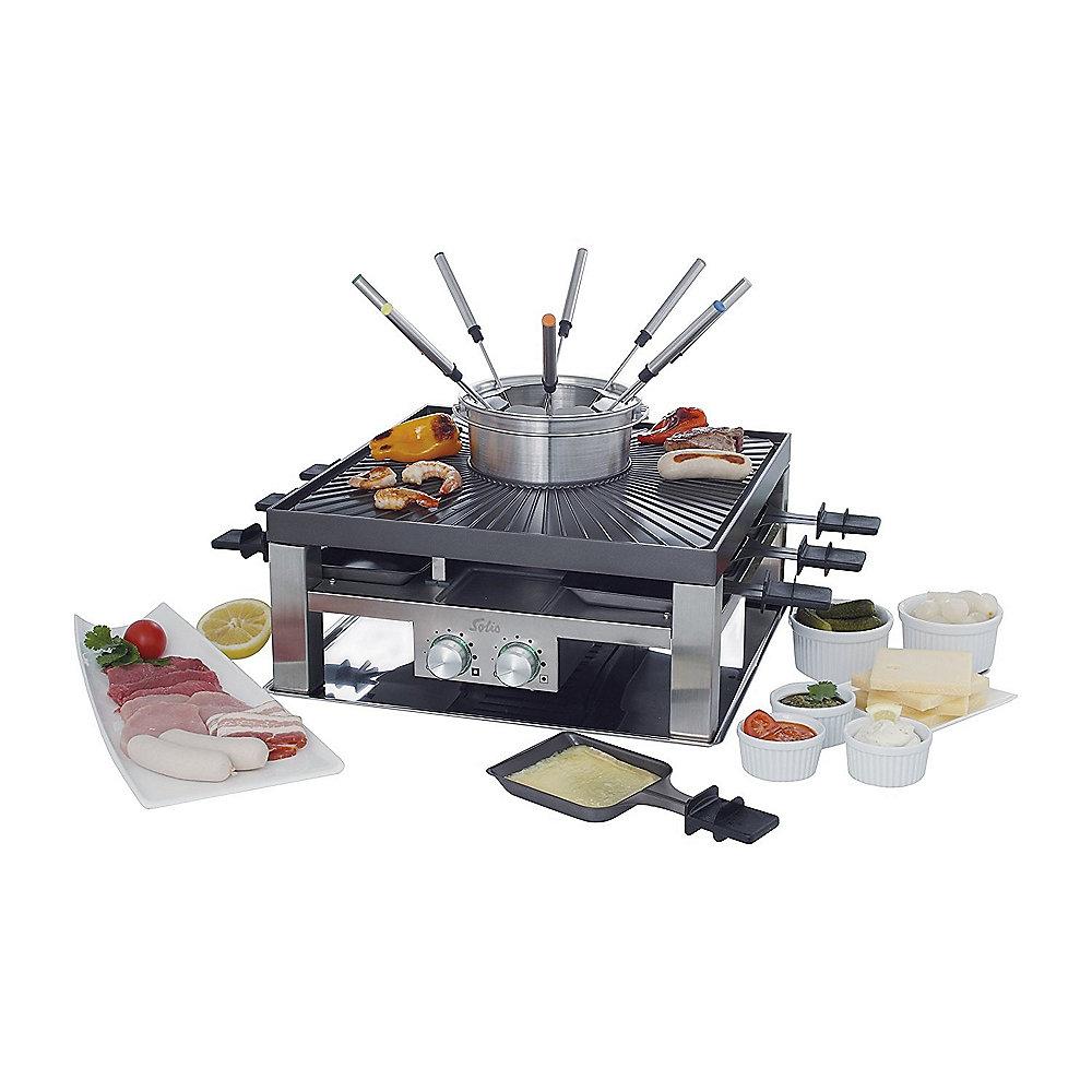 Solis 977.21 Combi-Grill 3 in 1 Raclette-, Tischgrill- und Fondue-Set