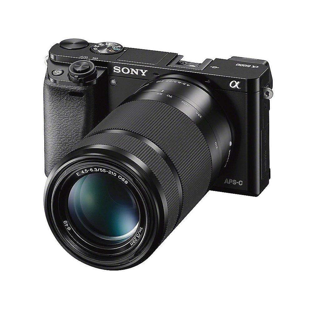Sony Alpha 6000 Kit 16-50mm   55-210mm Systemkamera schwarz, Sony, Alpha, 6000, Kit, 16-50mm, , 55-210mm, Systemkamera, schwarz