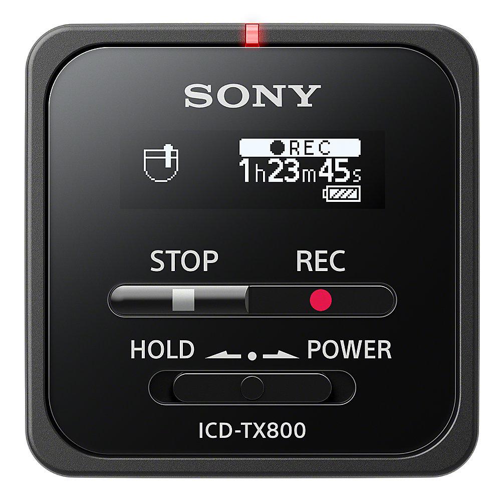 Sony ICD-TX800 Diktiergerät Mono 16GB, Fernsteuerung, Schwarz