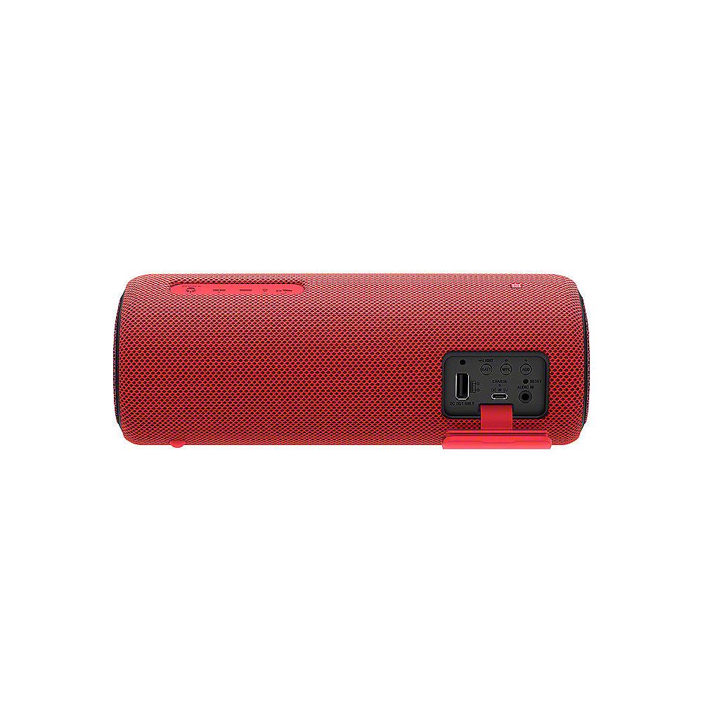 Sony SRS-XB31 tragbarer Lautsprecher wasserabweisend, NFC, Bluetooth LED rot