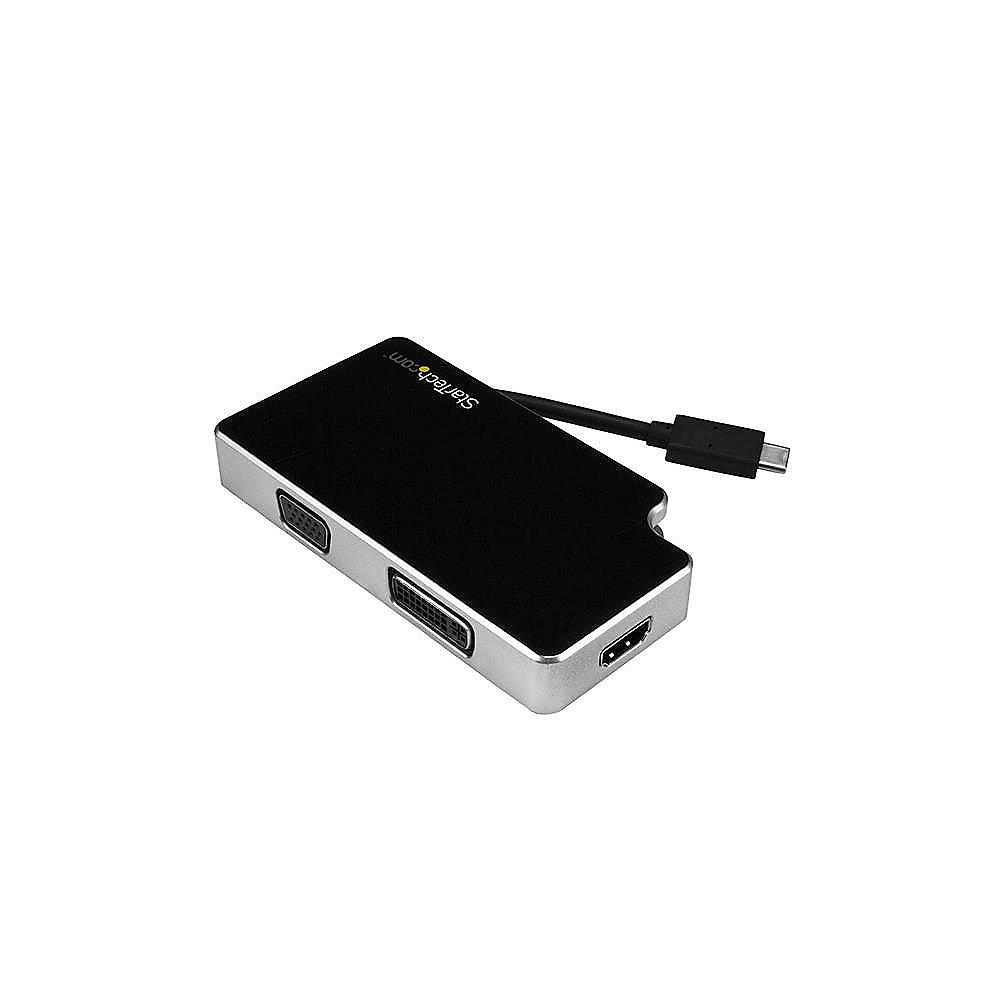 Startech 3-in1 USB-C Adapter 4K VGA/DVI/HDMI schwarz