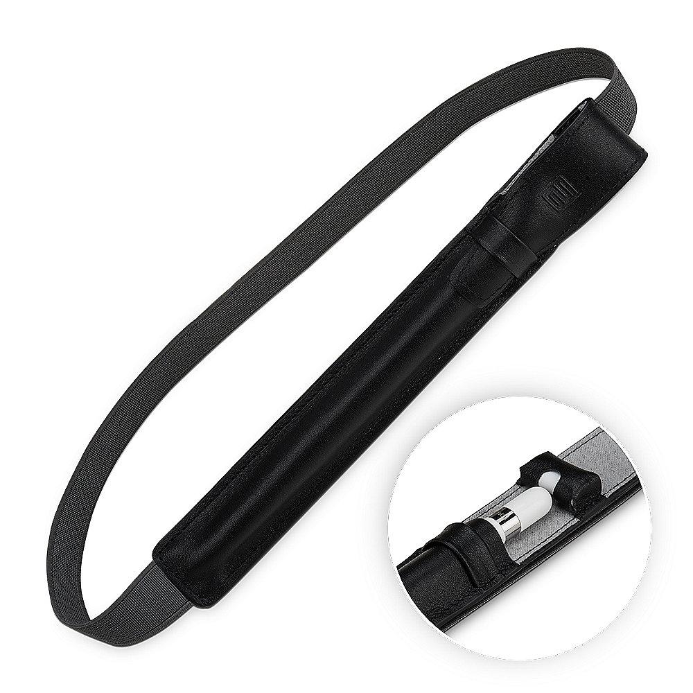 StilGut Pencil-Halter m. Adapter-Fach für iPad Pro 9.7/10.5, schwarz nappa