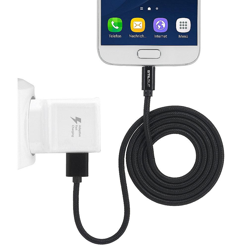 StilGut USB C auf USB A 3.0 Kabel, schwarz, StilGut, USB, C, USB, A, 3.0, Kabel, schwarz